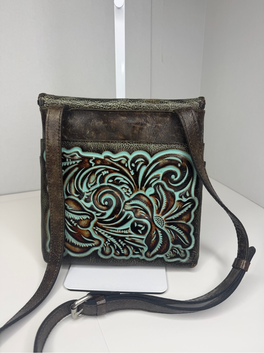Patricia Nash Granada Crossbody Bag in Tooled Turquoise - Picture 3 of 14
